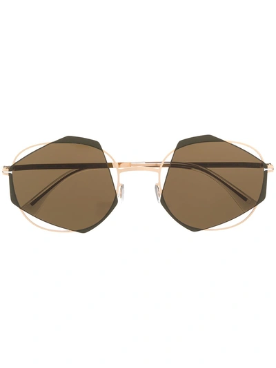 Shop Mykita Achilles Geometric Sunglasses - Gold