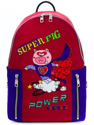 Shop Dolce & Gabbana Super Pig Backpack - Red