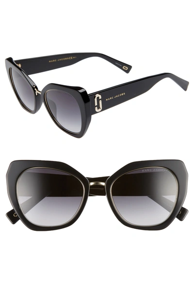 Shop Marc Jacobs 53mm Cat Eye Sunglasses - White Stripe