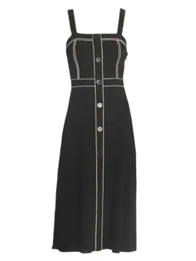 Shop Sandro Edith Stitched Midi Dress In Black
