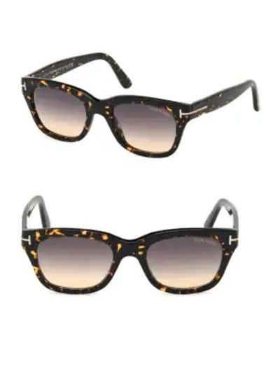 Shop Tom Ford Snowdon 52mm Square Sunglasses In Brown