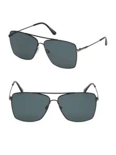 Shop Tom Ford Magnus 60mm Square Aviator Sunglasses In Black