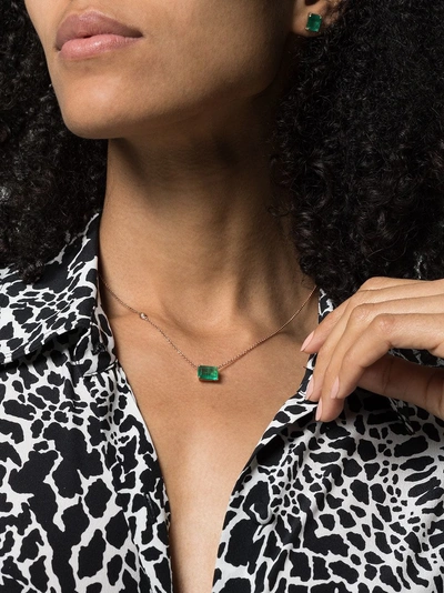 Shop Shay Green Emerald Chain Necklace In Gold