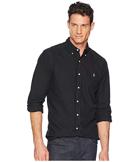 ralph lauren long sleeve polo black