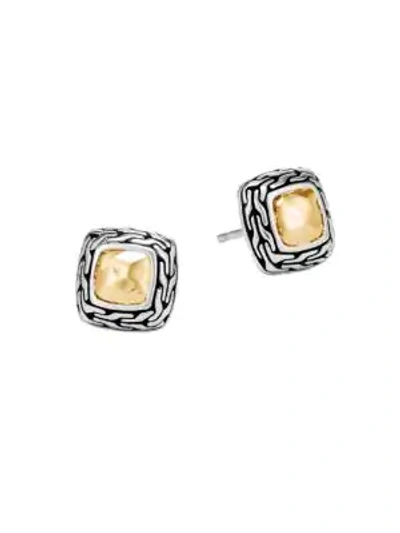 Shop John Hardy Women's Chain Hammered 18k Bonded Yellow Gold & Silver Heritage Stud Earrings