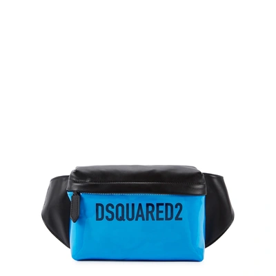 Shop Dsquared2 Blue Logo-print Vinyl Belt Bag