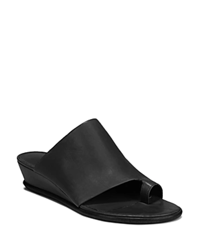 Shop Vince Women's Darla Wedge Slide Sandals In Black Leather