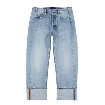 Shop Valentino Blue Straight-leg Jeans