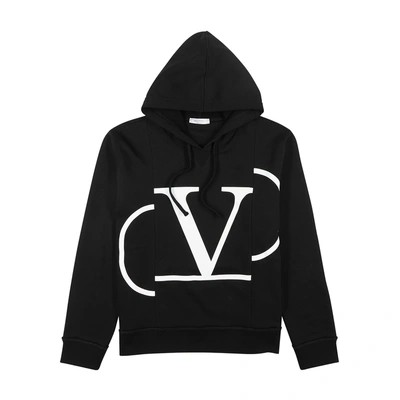 Shop Valentino Logo-print Hooded Cotton Sweatshirt