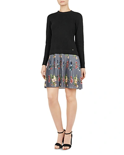 Shop Ted Baker Izitaa Oracle Layered-look Dress In Black