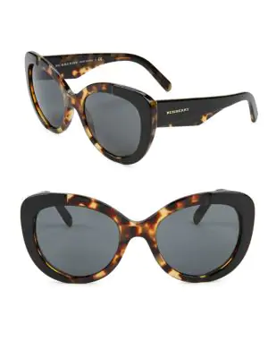 Burberry 57mm Cat Eye Sunglasses In Black Havana | ModeSens