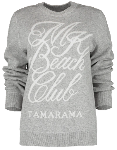 Shop Michael Kors Mk Beach Club Crewneck Pullover In Grey-wht