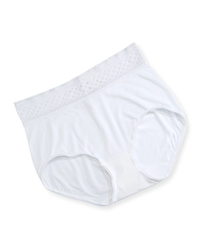 Shop Wacoal Subtle Beauty Lace-trim Bikini Briefs In White