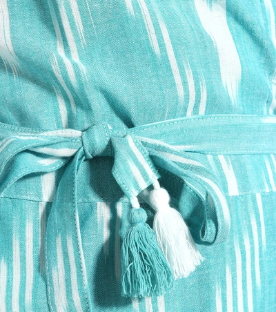 Shop Melissa Odabash Freya Printed Cotton Wrap Top In Blue