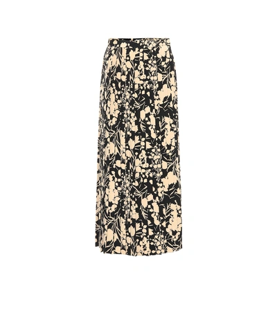 Shop The Row Lawrence Printed Silk Midi Skirt In Black