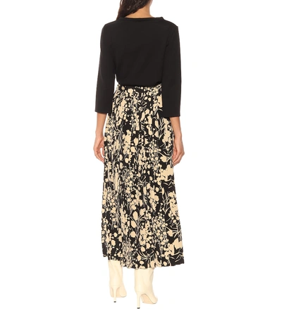 Shop The Row Lawrence Printed Silk Midi Skirt In Black