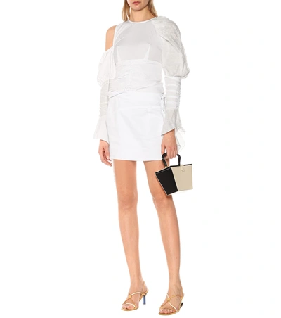 Shop Jacquemus Denim Skirt In White