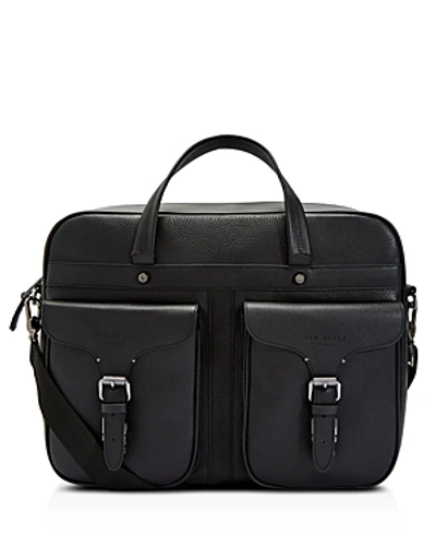 Shop Ted Baker Forsee Fashion Leather Document Bag In Black