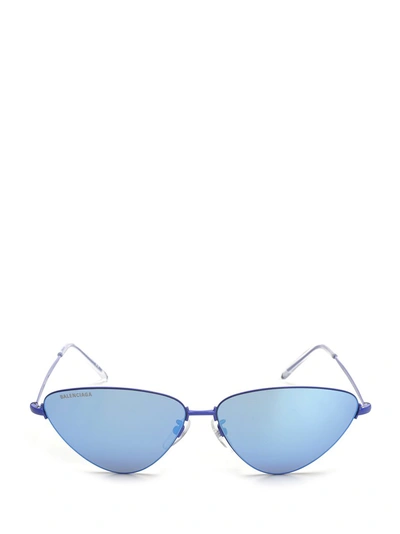 Shop Balenciaga Invisible Cat Sunglasses In Blue