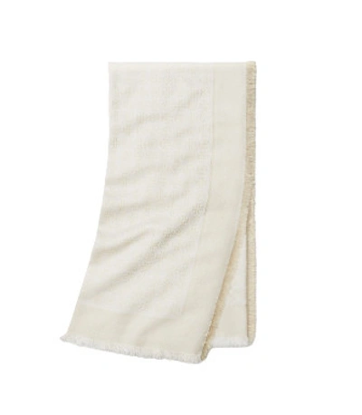 Shop Tory Burch Jacquard Traveler Scarf In White