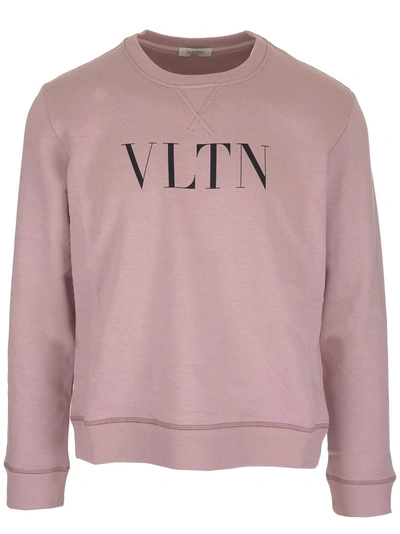 Shop Valentino Vltn Crewneck Sweatshirt In Pink
