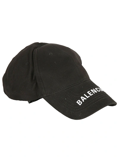 Shop Balenciaga Logo Cap In Black White