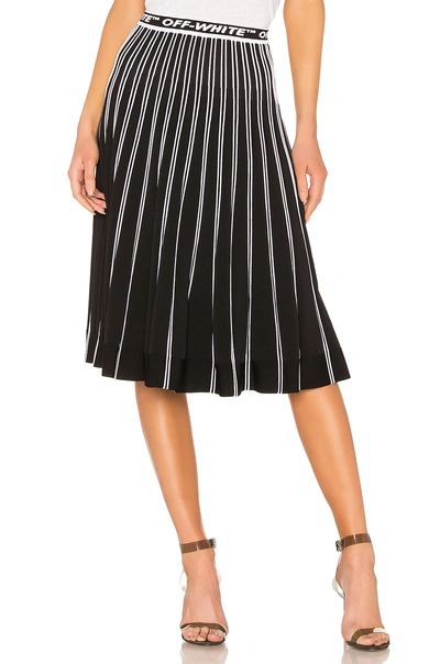 Shop Off-white Pleated Skirt In Black