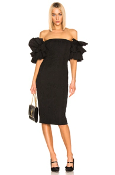 Shop Alexa Chung Puff Sleeve Dress In Black