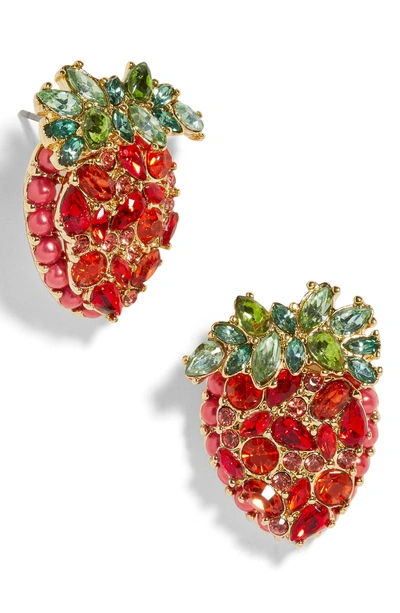 Shop Baublebar Strawberry Stud Earrings In Red