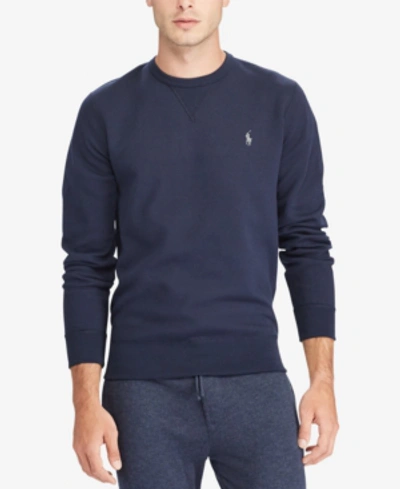 Shop Polo Ralph Lauren Men's Double-knit Sweatshirt In Navy