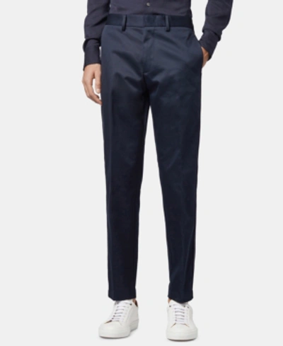 Shop Hugo Boss Boss Men's Kirio Relaxed-fit Cotton Trousers In Dark Blue