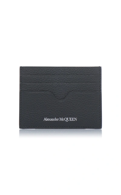 Shop Alexander Mcqueen Textured Leather Card Case In Black