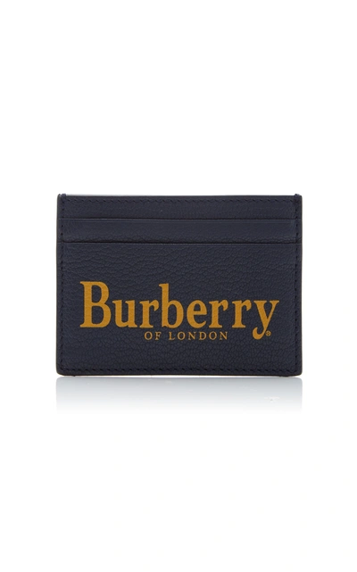 Shop Burberry Printed Textured-leather Cardholder In Navy