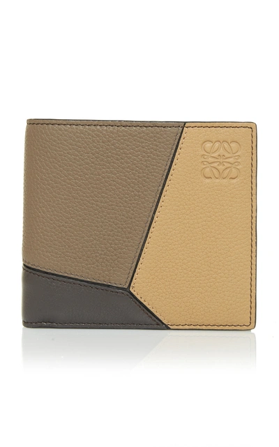 Shop Loewe Puzzle Leather Bi-fold Wallet In Brown