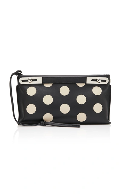 Shop Loewe Missy Polka Dot Leather Bag In Black/white