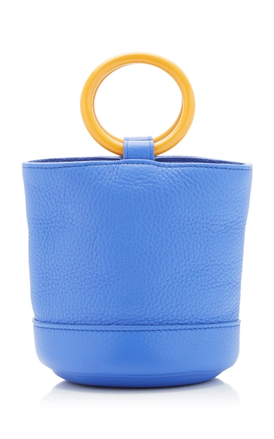 Shop Simon Miller Bonsai 15cm Leather Bucket Bag In Blue