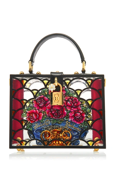 Shop Dolce & Gabbana Dolce Box Floral-print Plexi Bag In Multi
