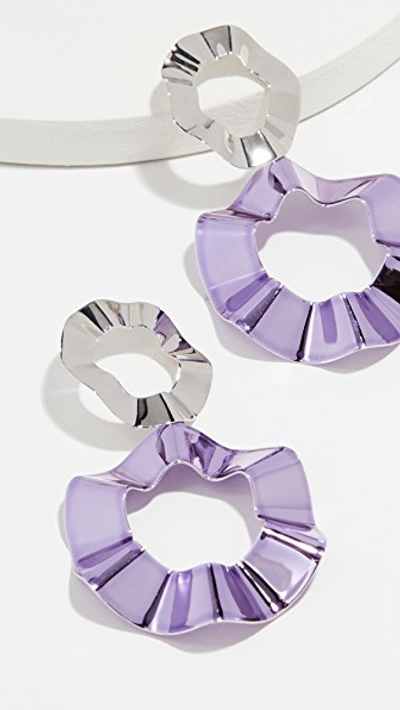 Shop Gaviria Double Ravioli Earrings In Lavender/silver