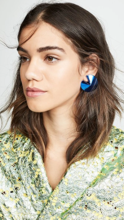 Shop Gaviria Mini Fortune Earrings In Blue