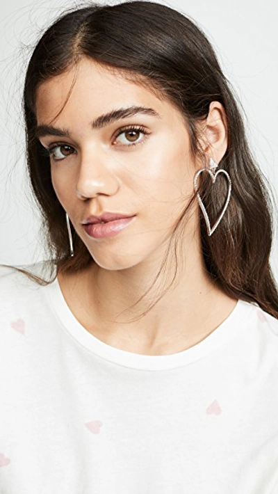 Shop Rebecca Minkoff Lover Drama Stone Earrings In Silver/crystal