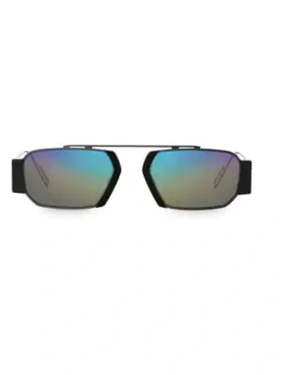 Shop Dior Chroma2 51mm Rectangular Sunglasses In Metal