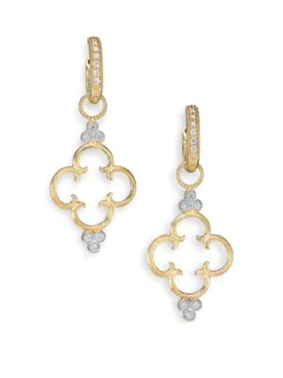 Shop Jude Frances Classic Diamond & 18k Yellow Gold Clover Charm Earring Charms