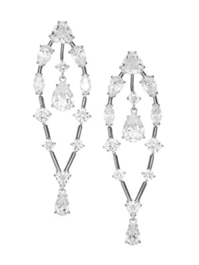 Shop Adriana Orsini Charlotte Chandelier Earrings In Rhodium