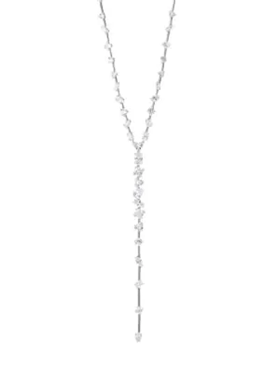 Shop Adriana Orsini Charlotte Adjustable Y Necklace In Rhodium