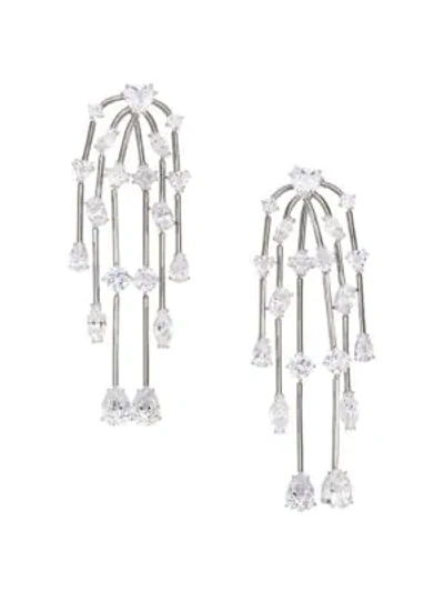 Shop Adriana Orsini Charlotte Waterfall Drop Earrings In Rhodium