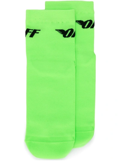 Off-white Off Wings Short Socks - Green In Green