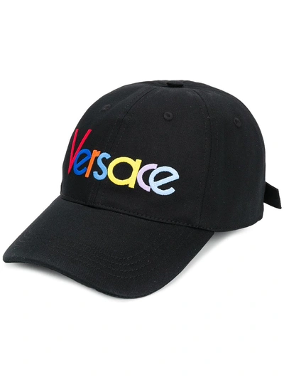 Shop Versace Baseballkappe Mit Logo - Schwarz In Black