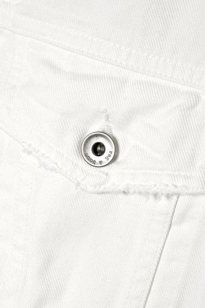 Shop Rag & Bone Frayed Denim Jacket In White