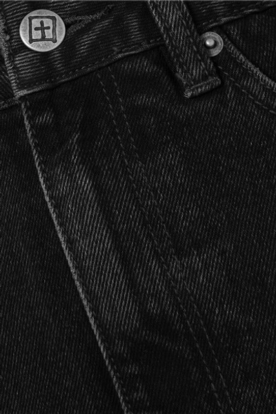 Shop Ksubi Hi Line Mini Venom Distressed Denim Mini Skirt In Black
