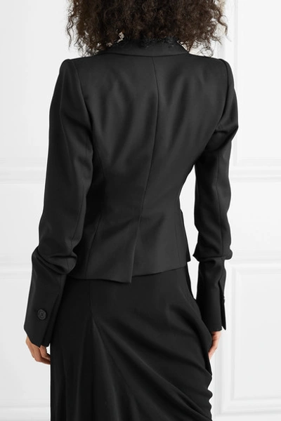 Shop Vivienne Westwood Gathered Wool-twill Blazer In Black